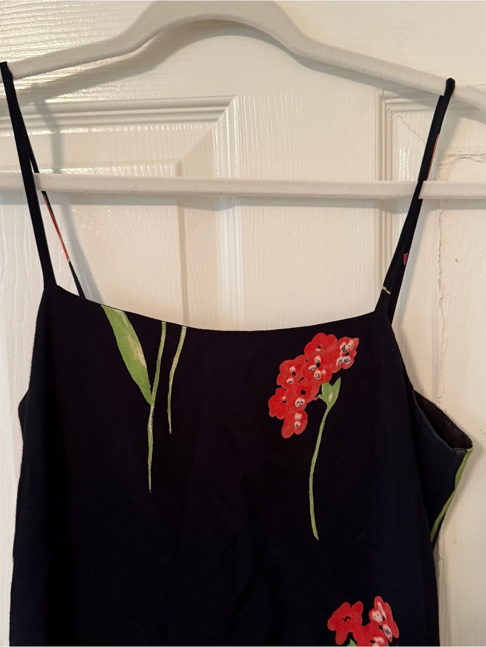 Harold's Black Floral Spaghetti-Strap Mini Dress summer spring church vacation - Picture 3 of 7